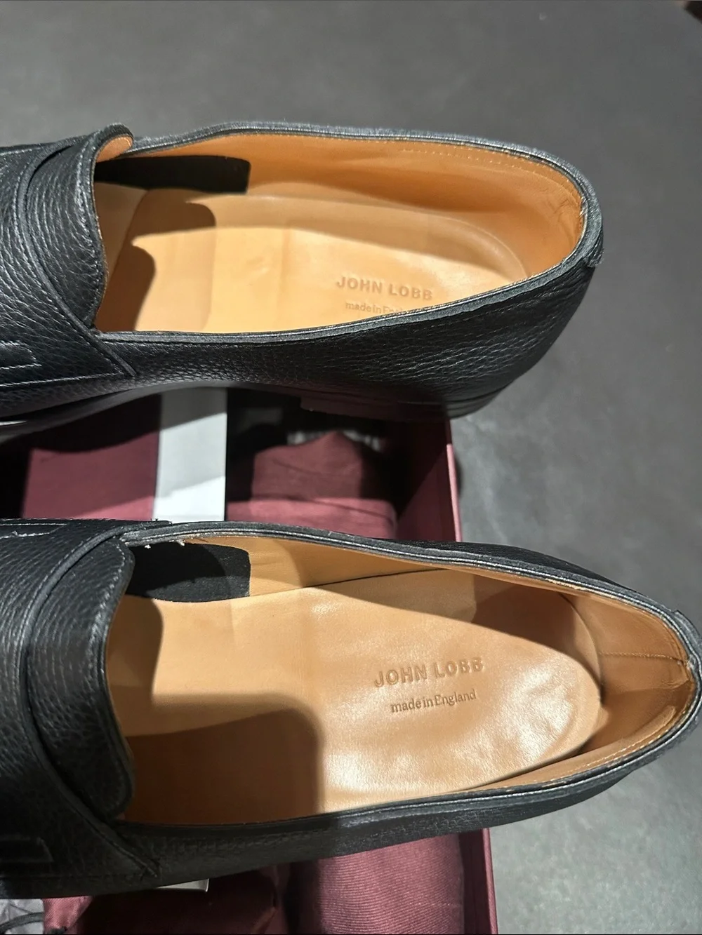 Worn once- John Lobb men’s loafers- size 9
